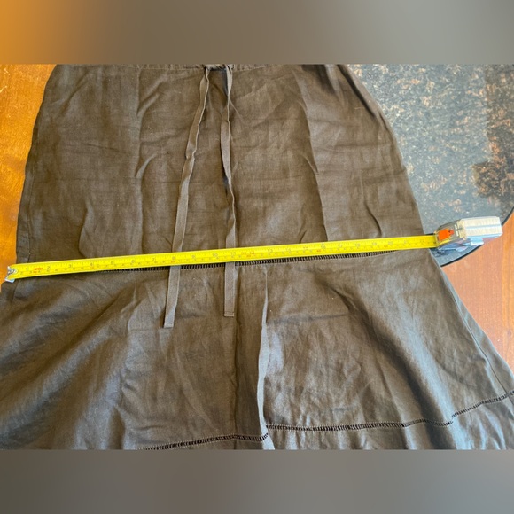 Vintage Liz Claiborne Midi Linen Brown Skirt - Picture 8 of 9